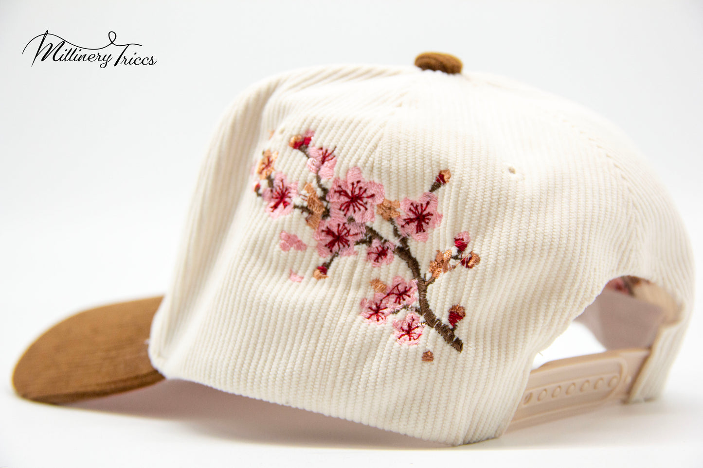 Cream Cord LA Cherry Blossom Hat