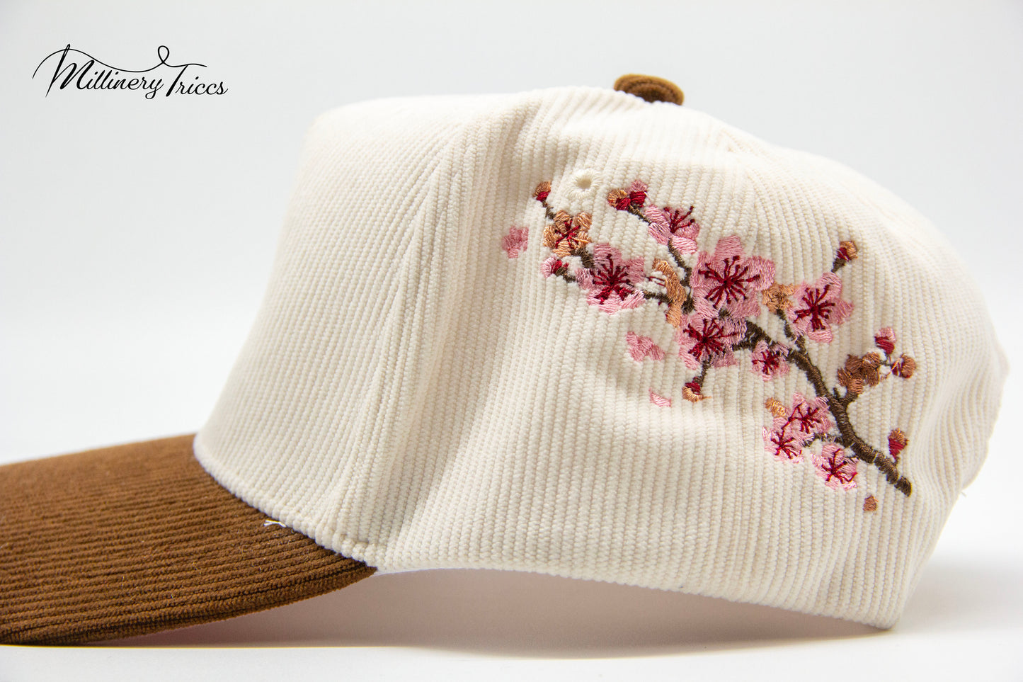 Cream Cord LA Cherry Blossom Hat