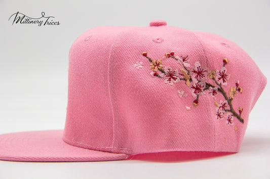 Pink Wool Snapback LA Cherry Blossom Hat