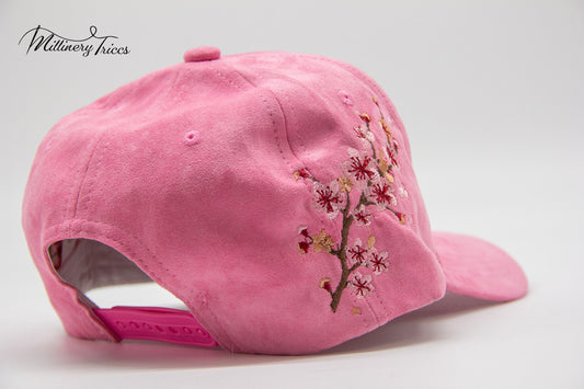 Pink Suede LA Cherry Blossom Hat