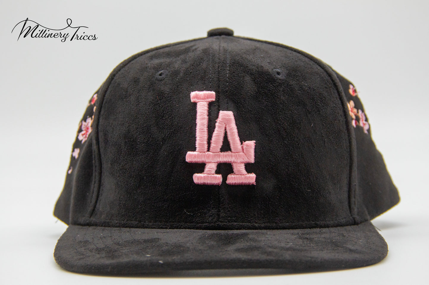 Black Suede LA Cherry Blossom Hat