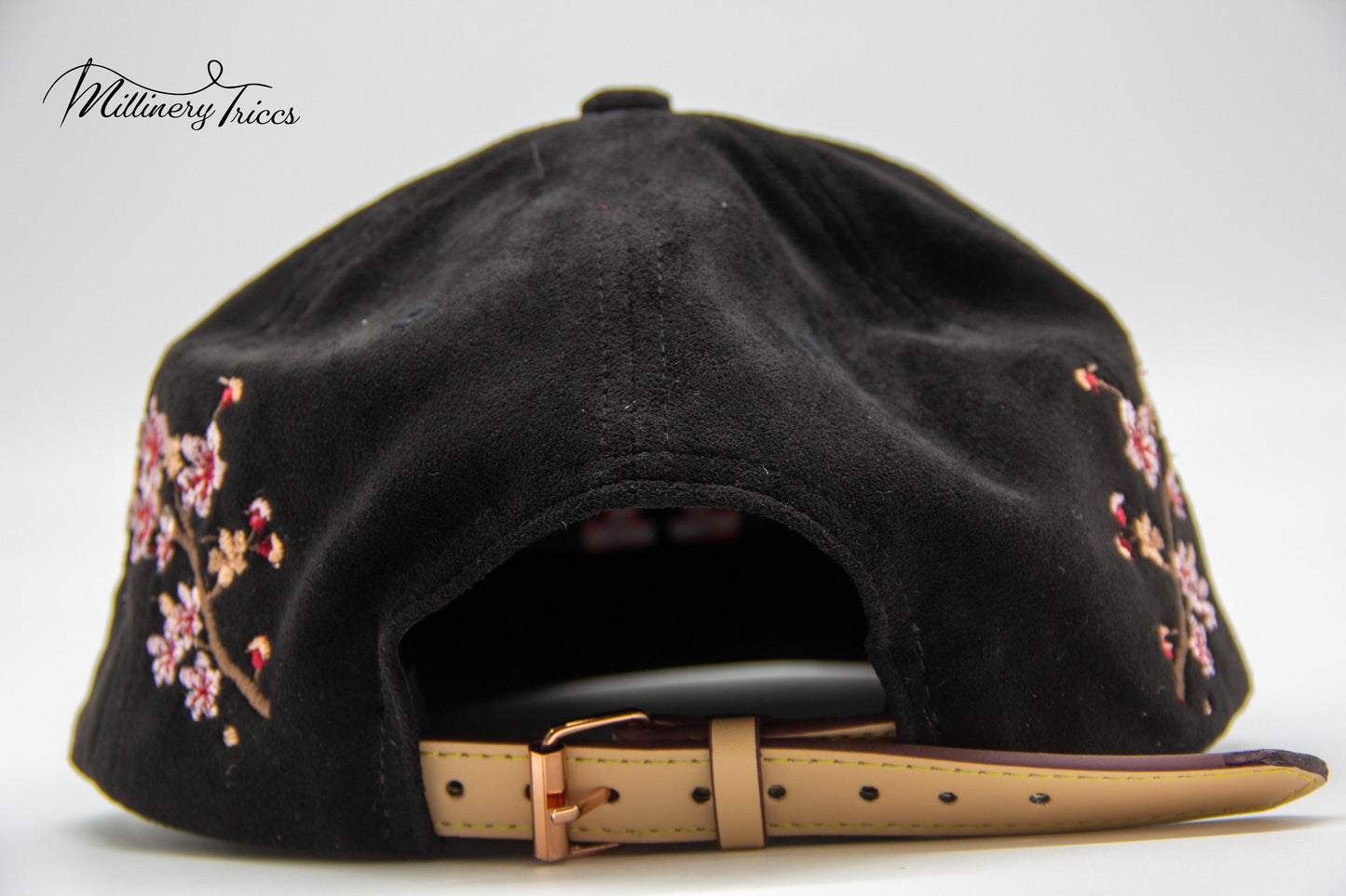Black Suede LA Cherry Blossom Hat