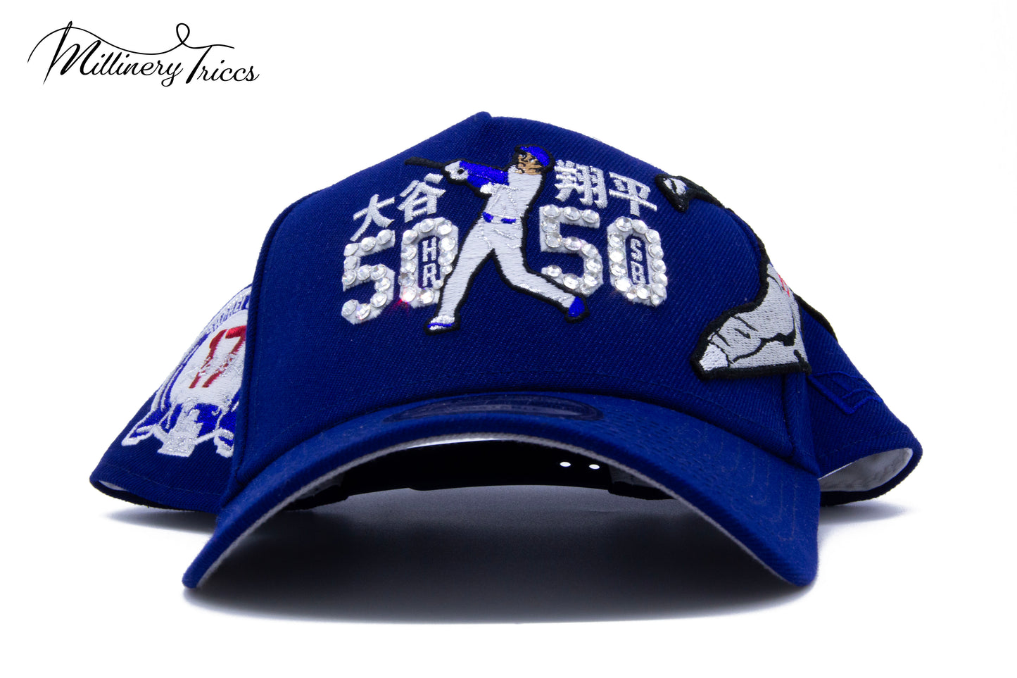 50/50 Boy Blue Austrian Crystals Snapback Hat