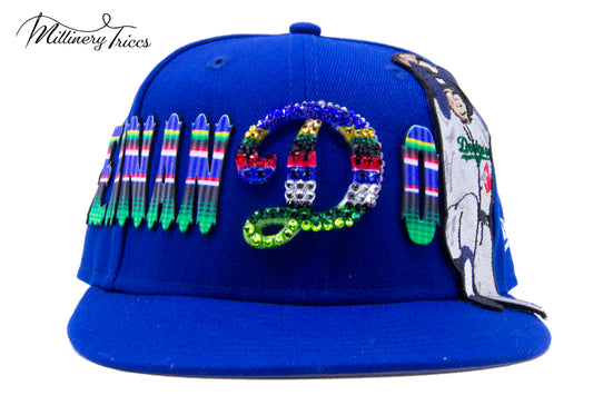 El Torro Mexican Blanket Blue D Fitted Hat