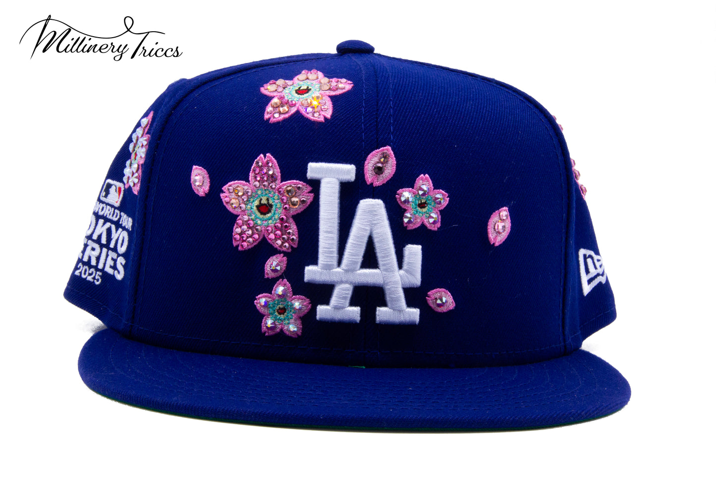 MK Flowers Blue LA Snapback Hat