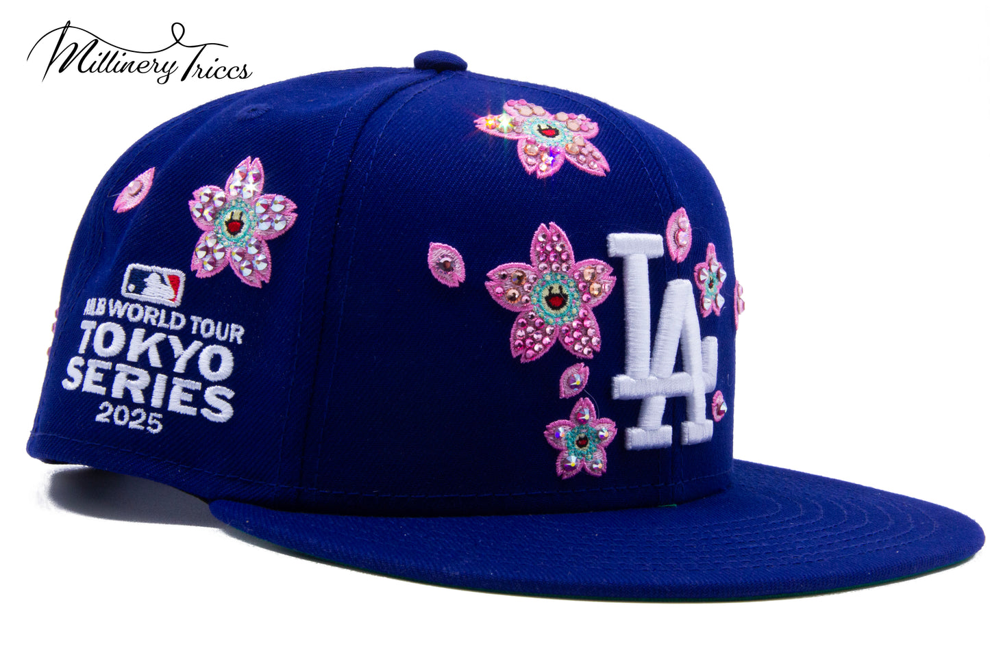 MK Flowers Blue LA Snapback Hat